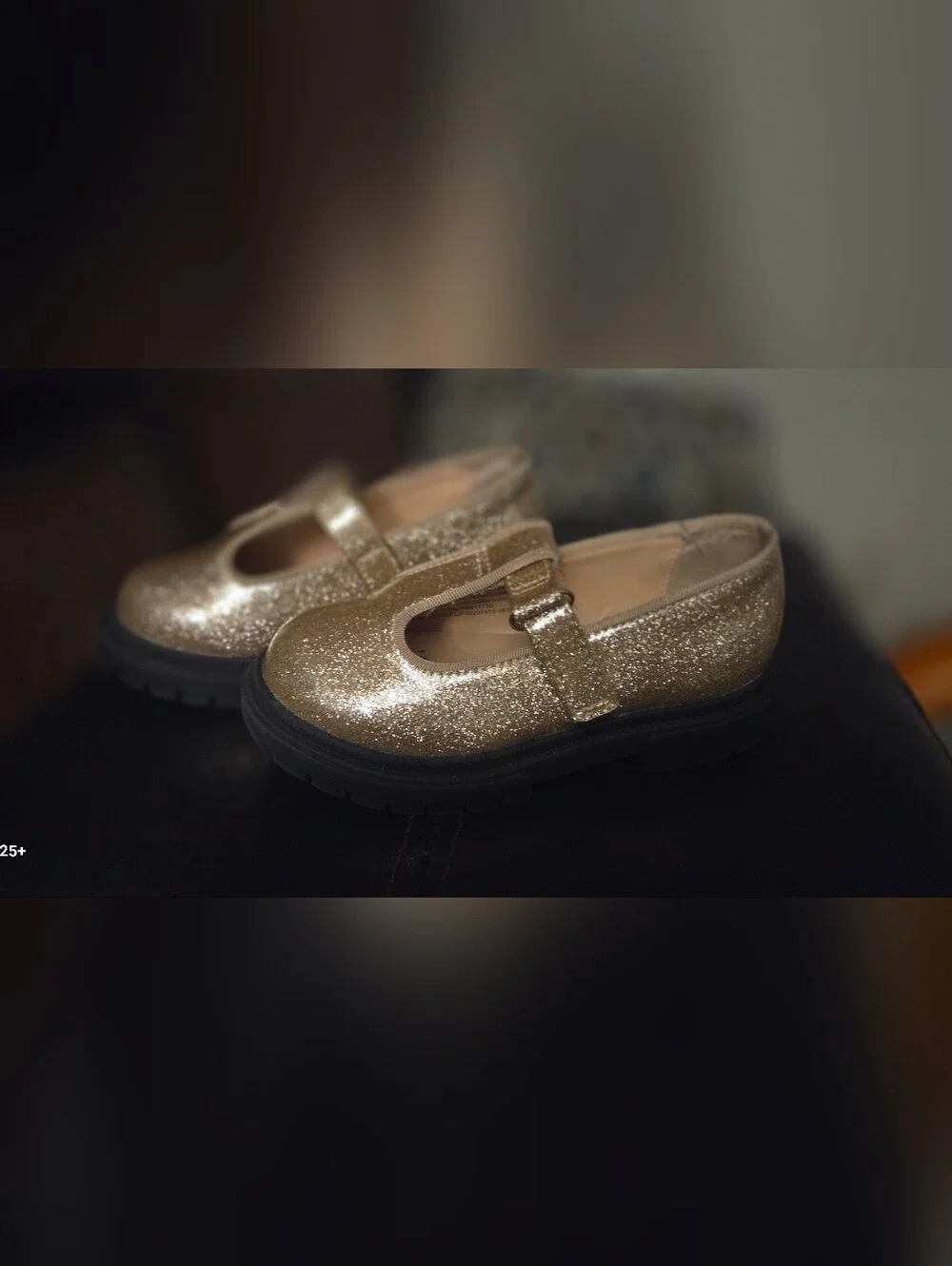 Cat & Jack Glitter Mary Jane Shoes - Gold